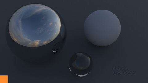 HDRI Hemispherical Sunset Sky 11