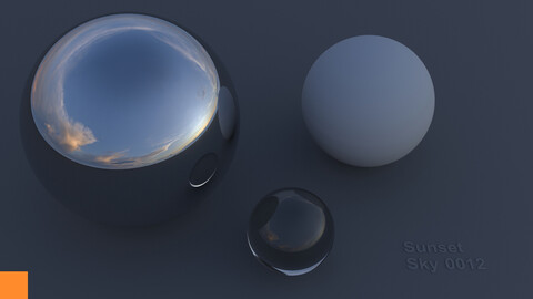 HDRI Hemispherical Sunset Sky 12