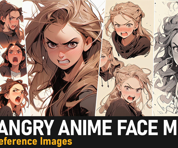 Anime face drawing, Angry anime face, Drawing cartoon faces