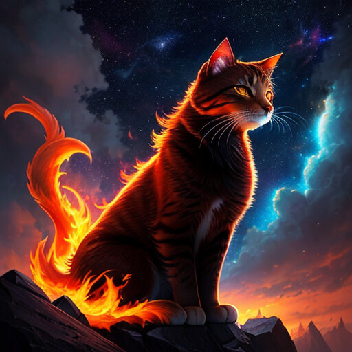 AI Art Generator: Firestar from warrior cats