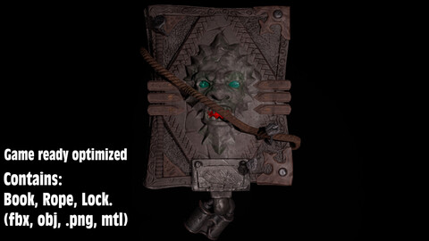 Fantasy stylized Book 3D (FBX, OBJ, Blend, MTL, .png)