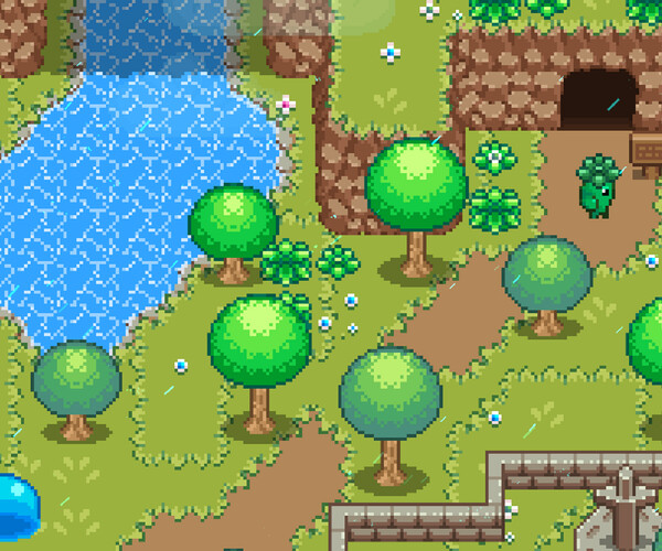 ArtStation - Green Plains 16x16 Pixelart Tileset | Game Assets