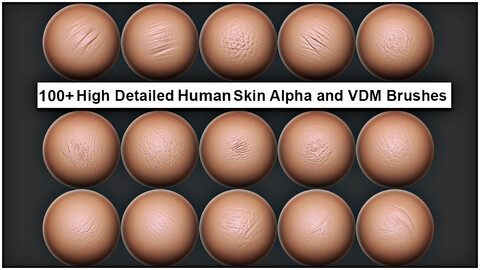 100+ High Detailed Human Skin Alpha And VDM Brushes