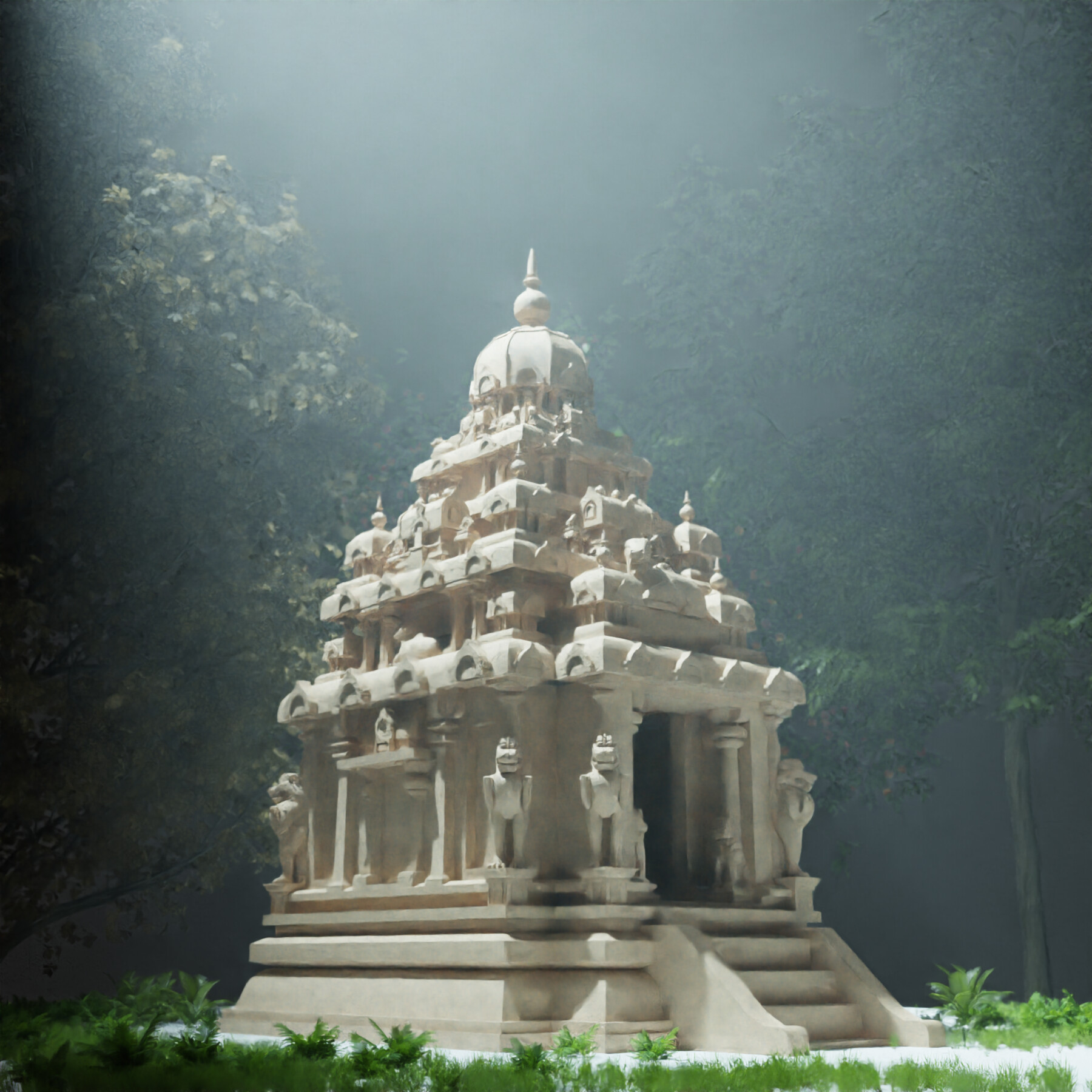 ArtStation - Seashore Temple small_Maamallapuram | Resources