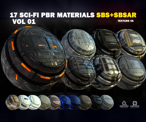 ArtStation - 17 Sci-Fi PBR Materials | Resources