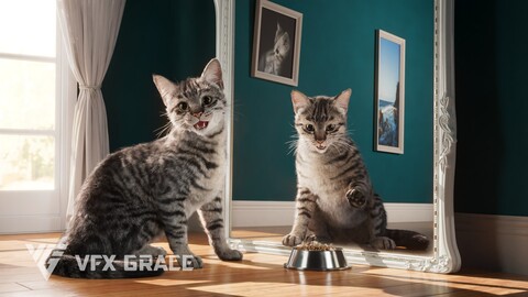 Grey Cat Animated | VFX Grace