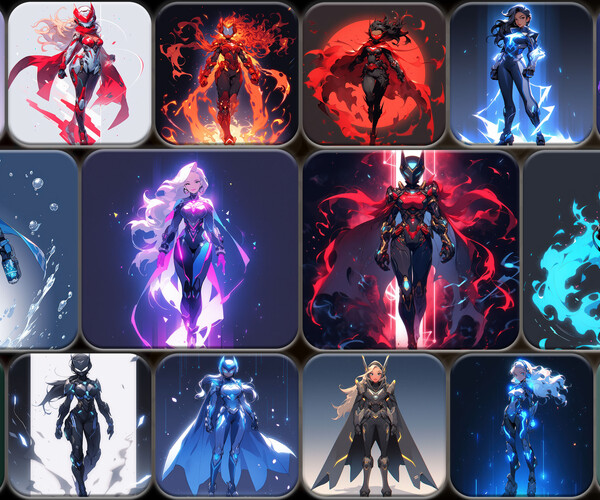 Artstation 200 Female Superhero Anime Full Body Reference Pack 4k V77 Artworks 2692