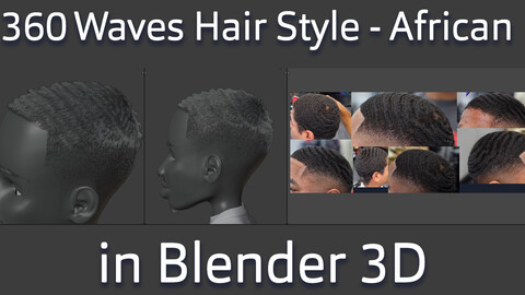 Realistic 360 Hair Style VIDEO TUTORIAL in Blender 3d