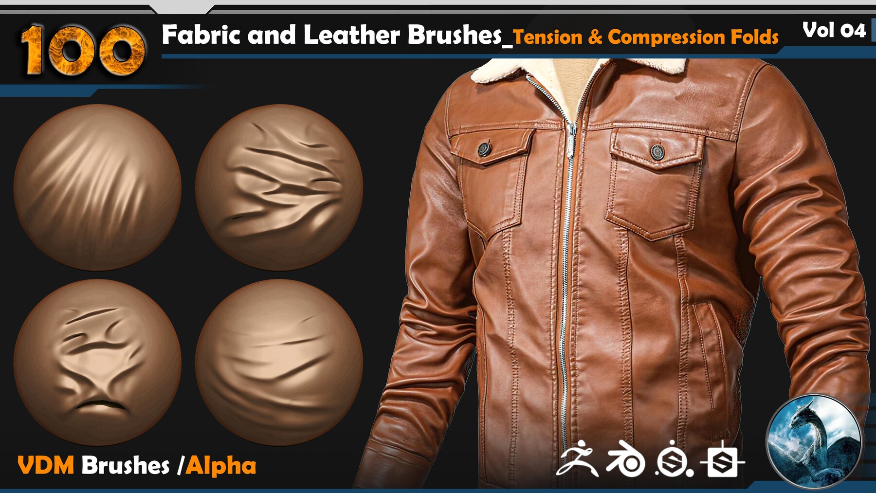 80 Zipper Parts for ZBrush