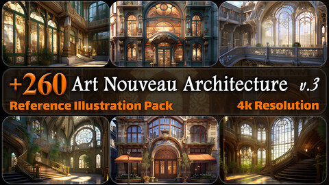 260 Art Nouveau Architecture Reference Pack | 4K | v.3