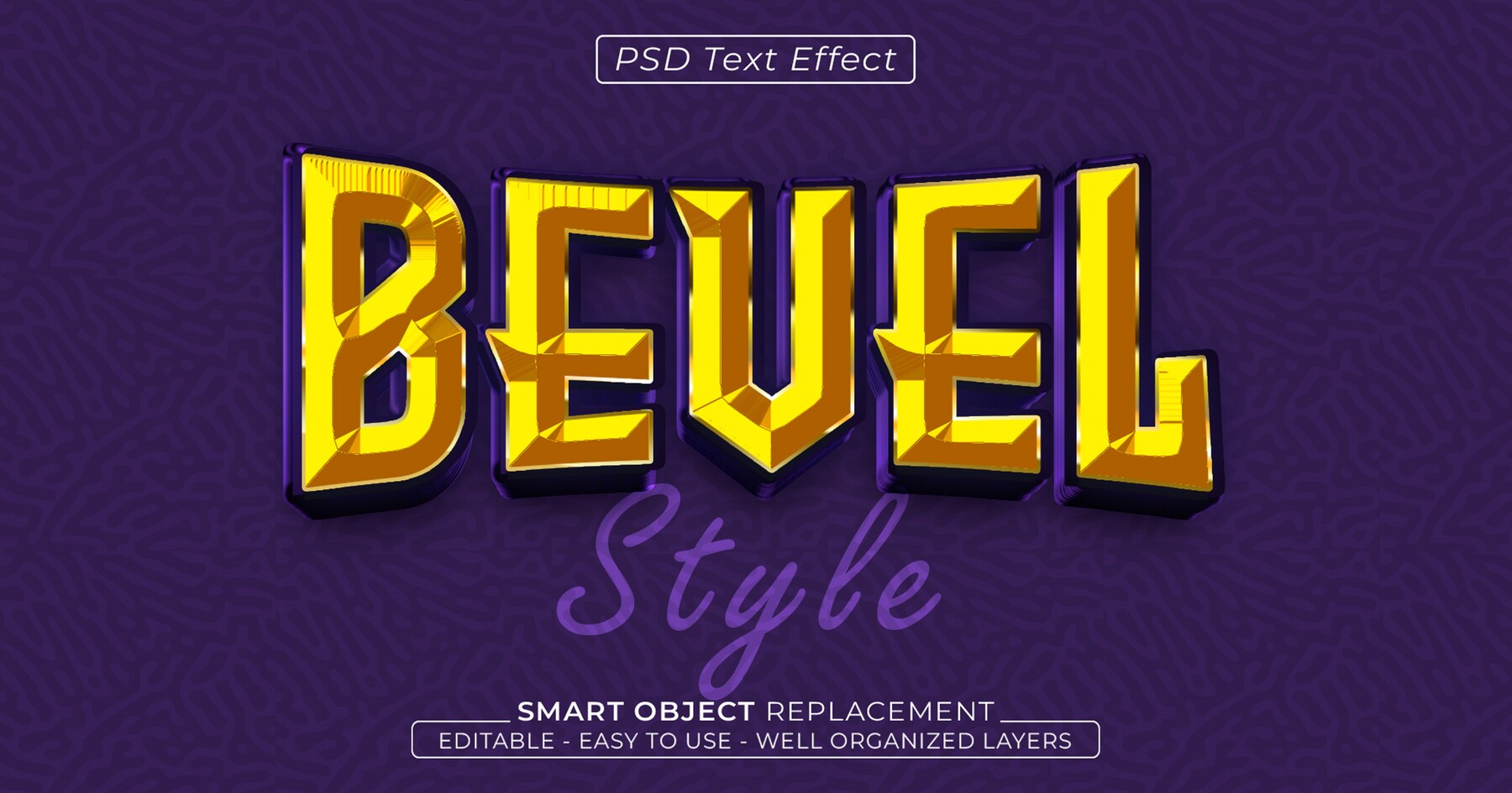 ArtStation - Bevel PSD fully editable text effect. Layer style PSD