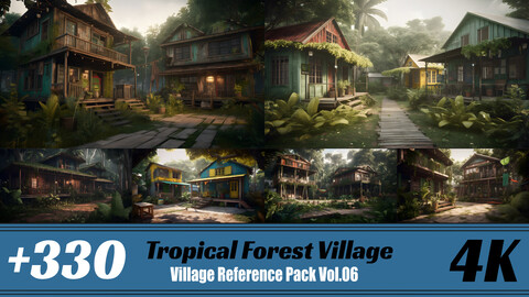 +330 Tropical Forest Village | 4K | Village Reference Pack Vol.06