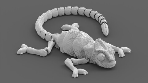 Articulated chameleon STL file for 3D printing