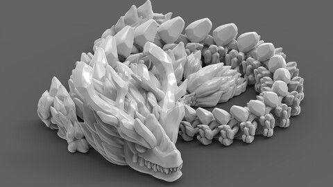 Articulated Dragon 006 - STL file for 3D printing in PLA or Resin