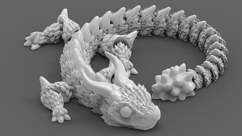 Articulated Dragon 004 - STL file for 3D printing in PLA or Resin