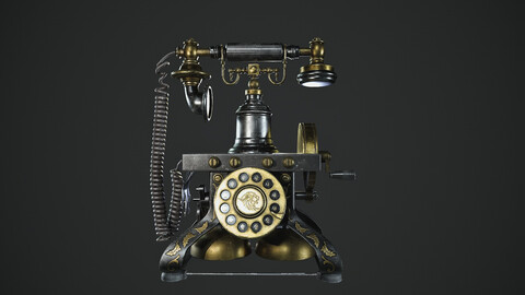 Detailed Vintage Phone 3D Digital "Game Asset"