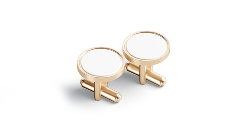 Gold Cufflinks - round classic cuff link pin