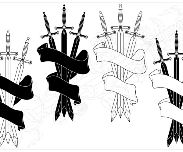 ArtStation - Vector Design Of Interlocked Medieval Swords