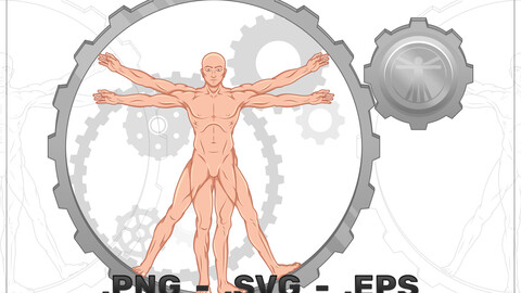 Vector Design Human Proportions With Gears