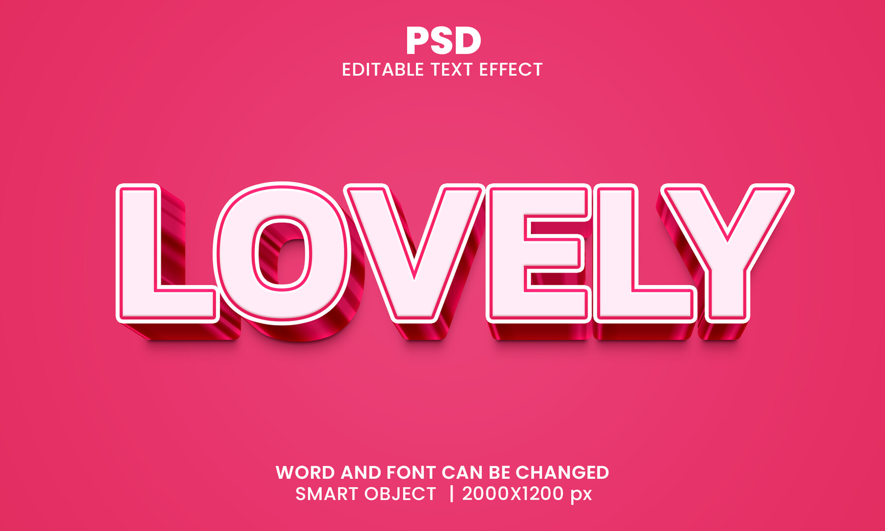 ArtStation - 3D Lovely. PSD fully editable text effect. Layer style PSD ...