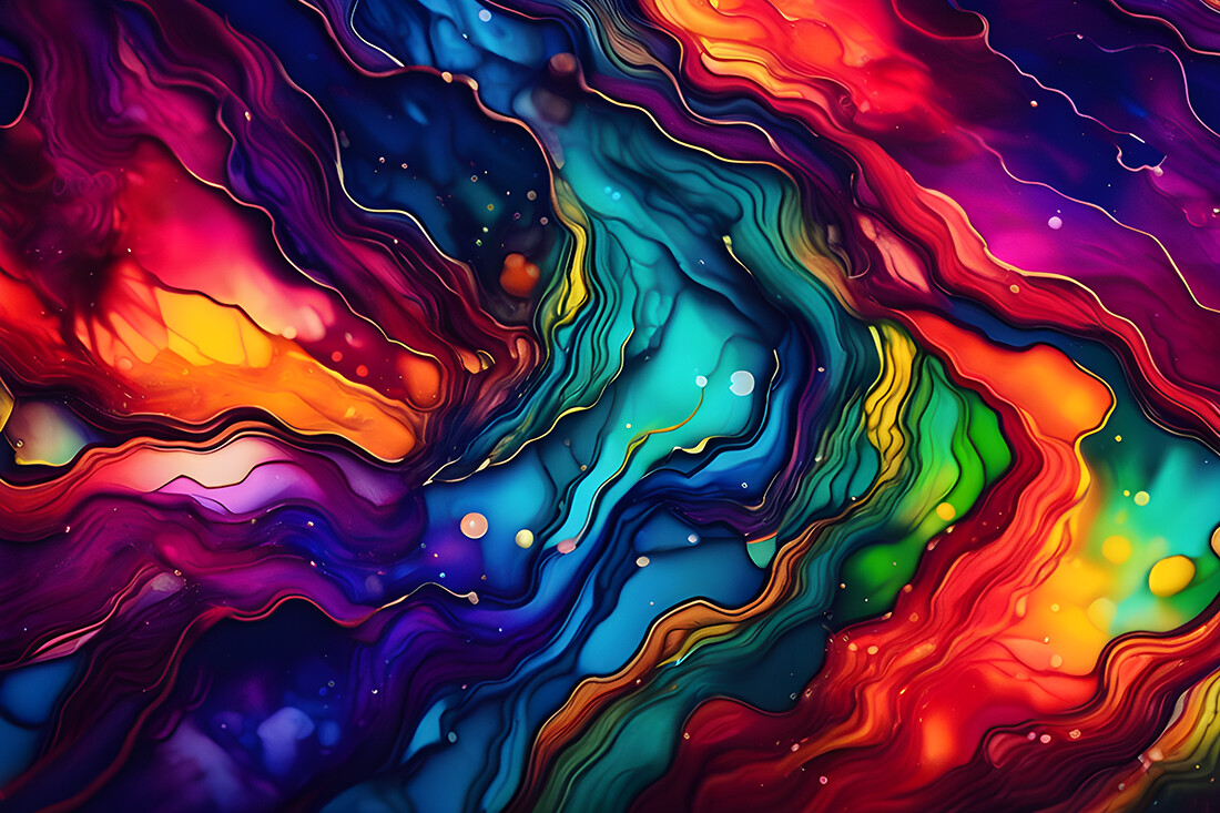 ArtStation - 50 Liquid Paint Backgrounds - Rainbow Colors Abstract ...