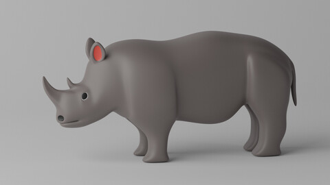 Cartoon Rhinoceros Rhino 3D model