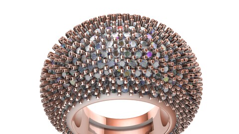 Designer Bombe Full Pave Ring