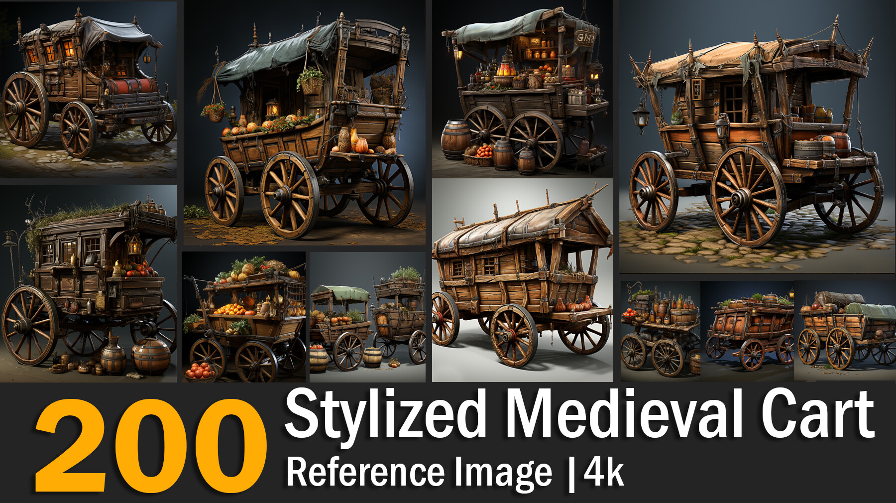 ArtStation - Stylized Medieval Cart | Reference Images | 4K | Artworks