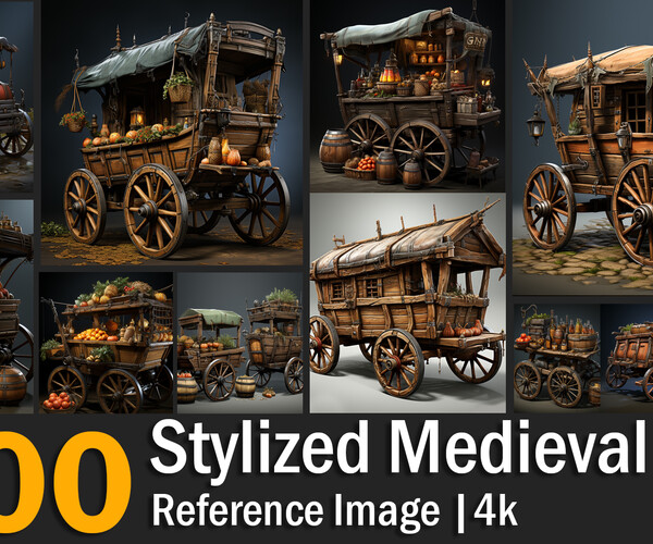 ArtStation - Stylized Medieval Cart | Reference Images | 4K | Artworks