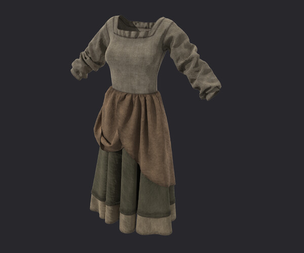 ArtStation - Peasant farmer dress Medieval charcater clothes (Fbx, Obj ...