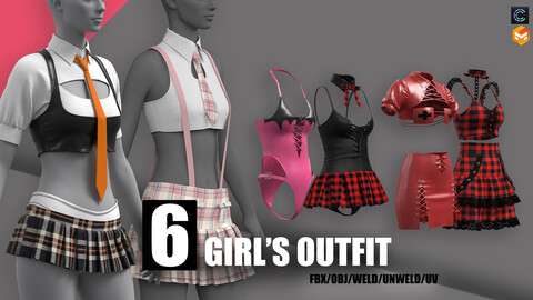 Girl's outfit/dress/lingerie/clo3d