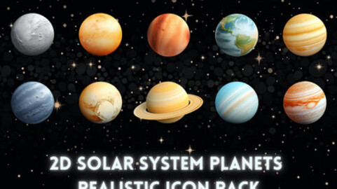 Artstation - 2D Solar System Realistic Pack | Game Assets