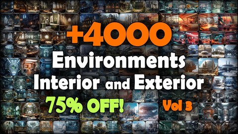 4000 Environments (Interior and Exterior) Reference Pack | MEGA Bundle | 4K | v.3