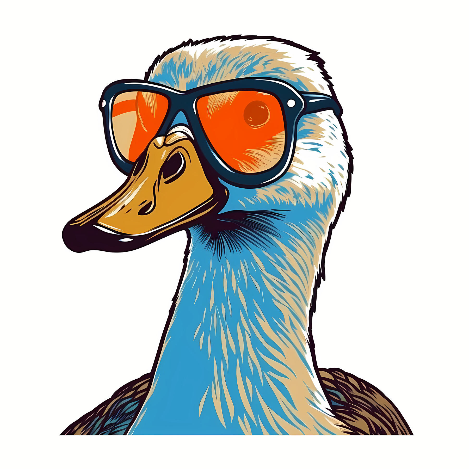 ArtStation - Clever goose wearing orange sunglasses | Artworks