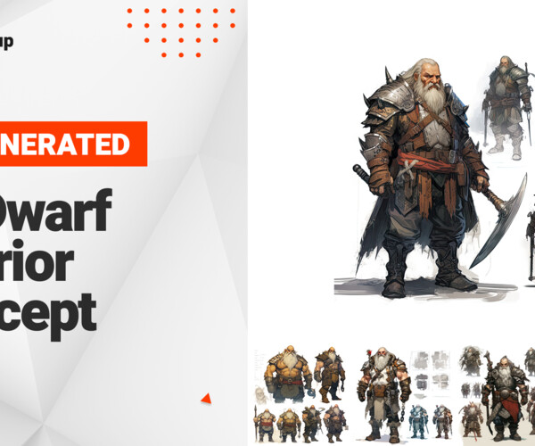 Artstation Ai Generated High Resolution Dwarf Warrior Concept Art