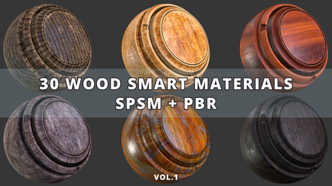 30 Wood Smart Materials vol. 1 + Video Tutorial