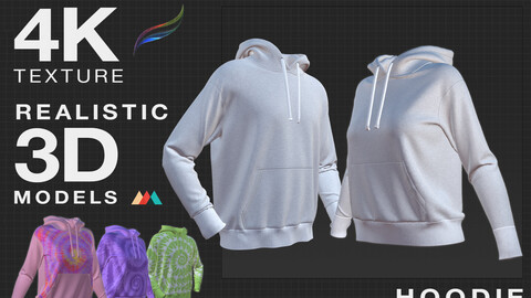 Hoodie woman and man - Procreate 3D Model Hoodie