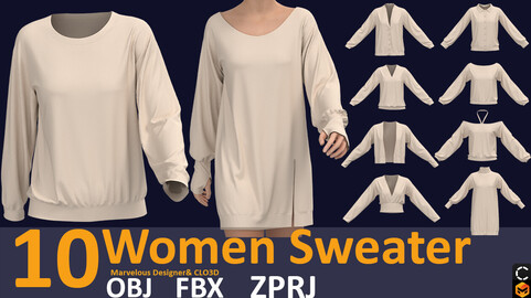 10 women's sweater (VOL.01) Zprj, Obj, Fbx