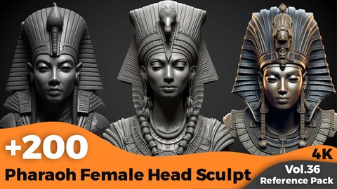 +200 Pharaoh Female Head Sculpt(4k)