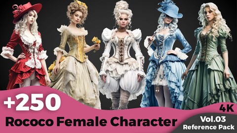 +250 Rococo Female Character Concept (4k)