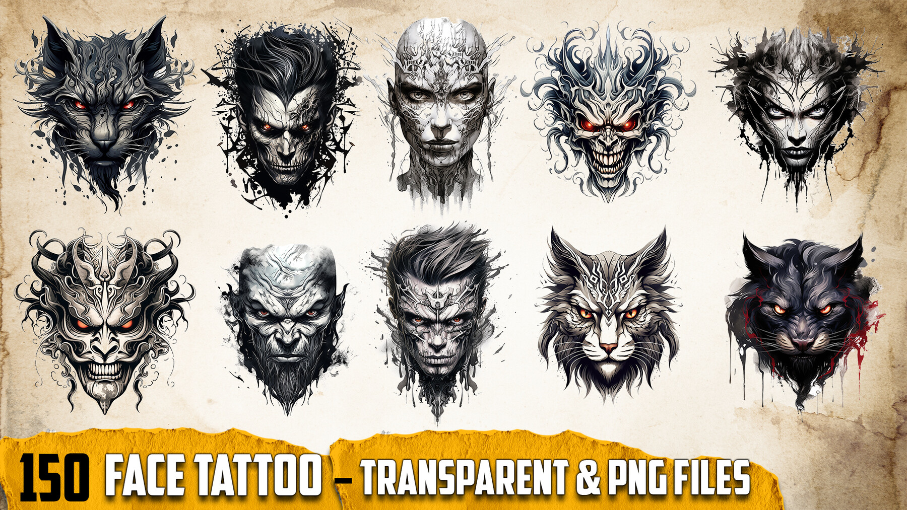 ArtStation - Golden Face Tattoo /Face paint design