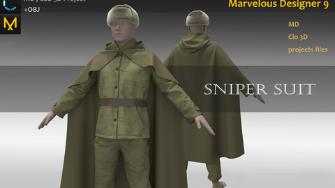 Sniper Outfit__Clo3d, MD Project_OBJ&FBX(if needed)