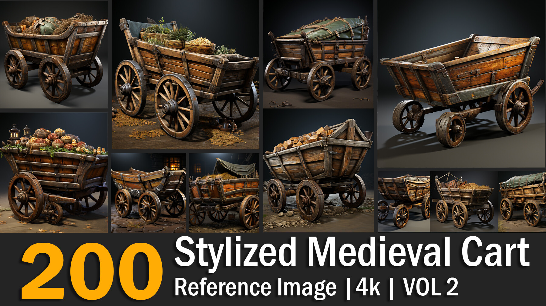 ArtStation - Stylized Medieval Cart | Reference Images | 4K | VOL 2 ...