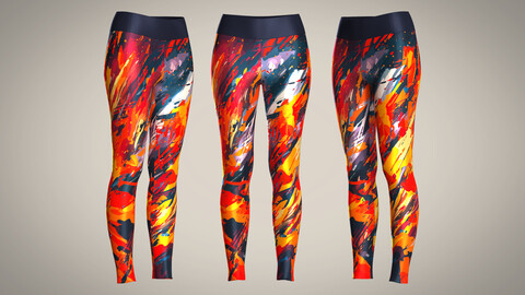 Girls Sports Leggings-sublimation Printed