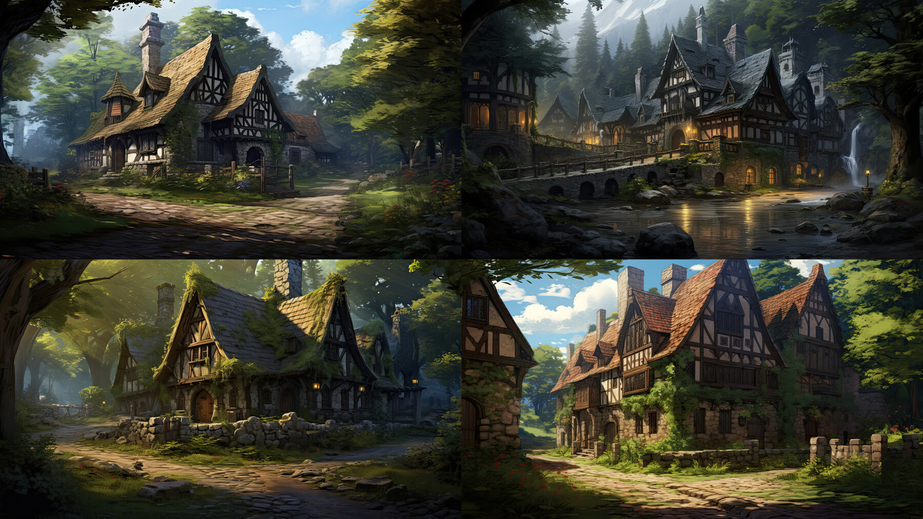 ArtStation - 205 arts - Medieval Manor House Architecture Novel Anime ...