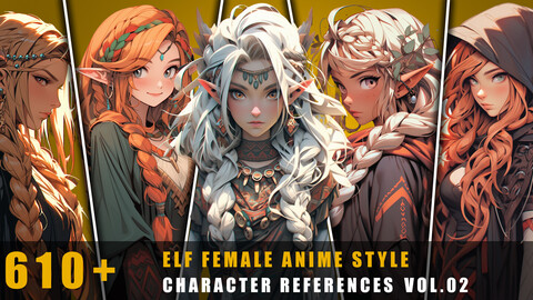 610+ Elf Female Anime Style - Character References Vol.02