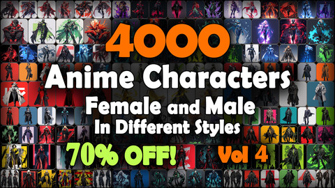 4000 Anime Character (Full Body) Reference Pack | MEGA Bundle | 4K | v.4
