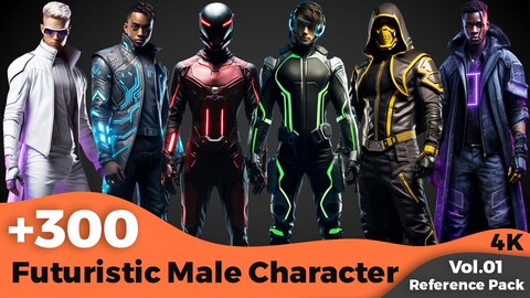 +300 Futuristic Male Character Concept (4k)