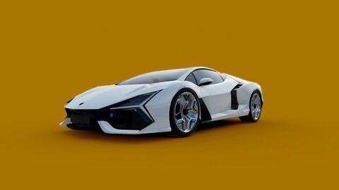 3d model Lamborghini revuelto white edicion