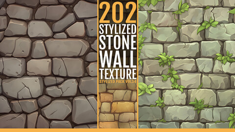 202 Stylized Stone Wall Texture VOL34